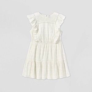 White apron style summer dress